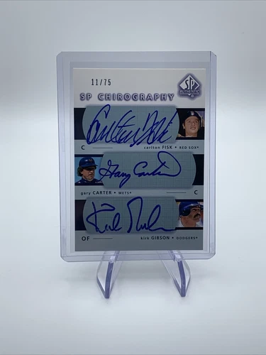 2003 Upper Deck SP Chirography  Carlton Fisk/Gary Carter/Kirk Gibson 3XAUTO /75