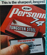 Vintage 2 Page Ad Personna 74 Tungsten Steel ...