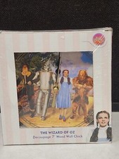 NEW IN BOX VANDOR WIZARD OF OZ 7" DECOUPAGE WOOD WALL CLOCK