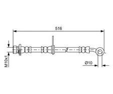 Brake Hose Bosch 1987481730 for Honda Accord VIII