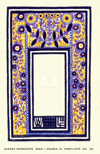 Wiener Werkstatte Postcard 122 Franz Lebisch, Floral Motif 5 1908 COPY