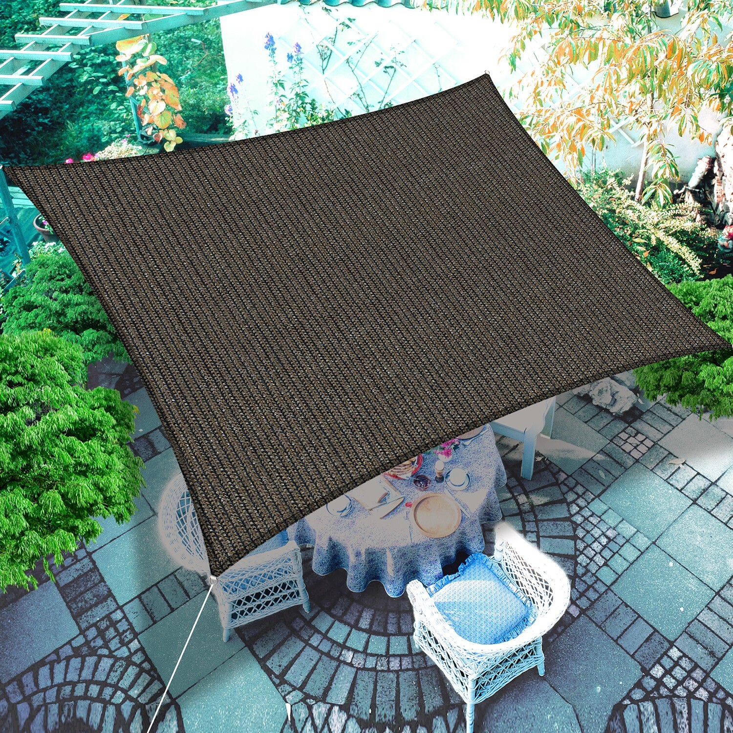 Houssity 21' Sun Shade Sail Canopy Awning Shade Cloth Pool Patio Pergola Porch