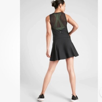 athleta black tennis dress Polo Collar Zipper Tennis Golf Dresses Black Athletic Dresses main image 0