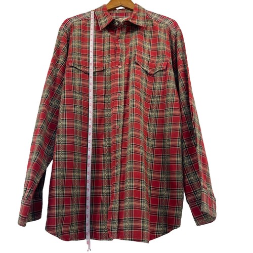 Manta de silla de montar TP y camisa comercial para hombre roja grande a cuadros informal algodón con botones - Imagen 7 de 7
