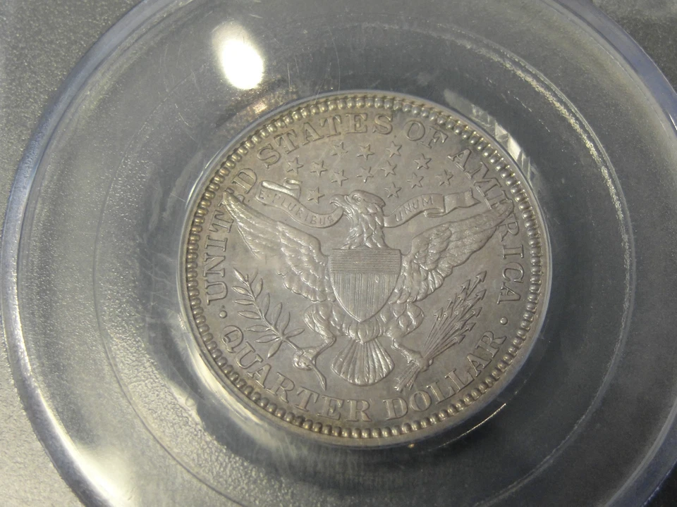 1907 BARBER SILVER PROOF QUARTER! RARE KEY DATE GORGEOUS TONING PCGS PR64! #7457 - Image 4 of 4