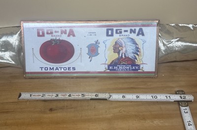 OG-NA Brand Rowley New York Vegetable  Label Framed