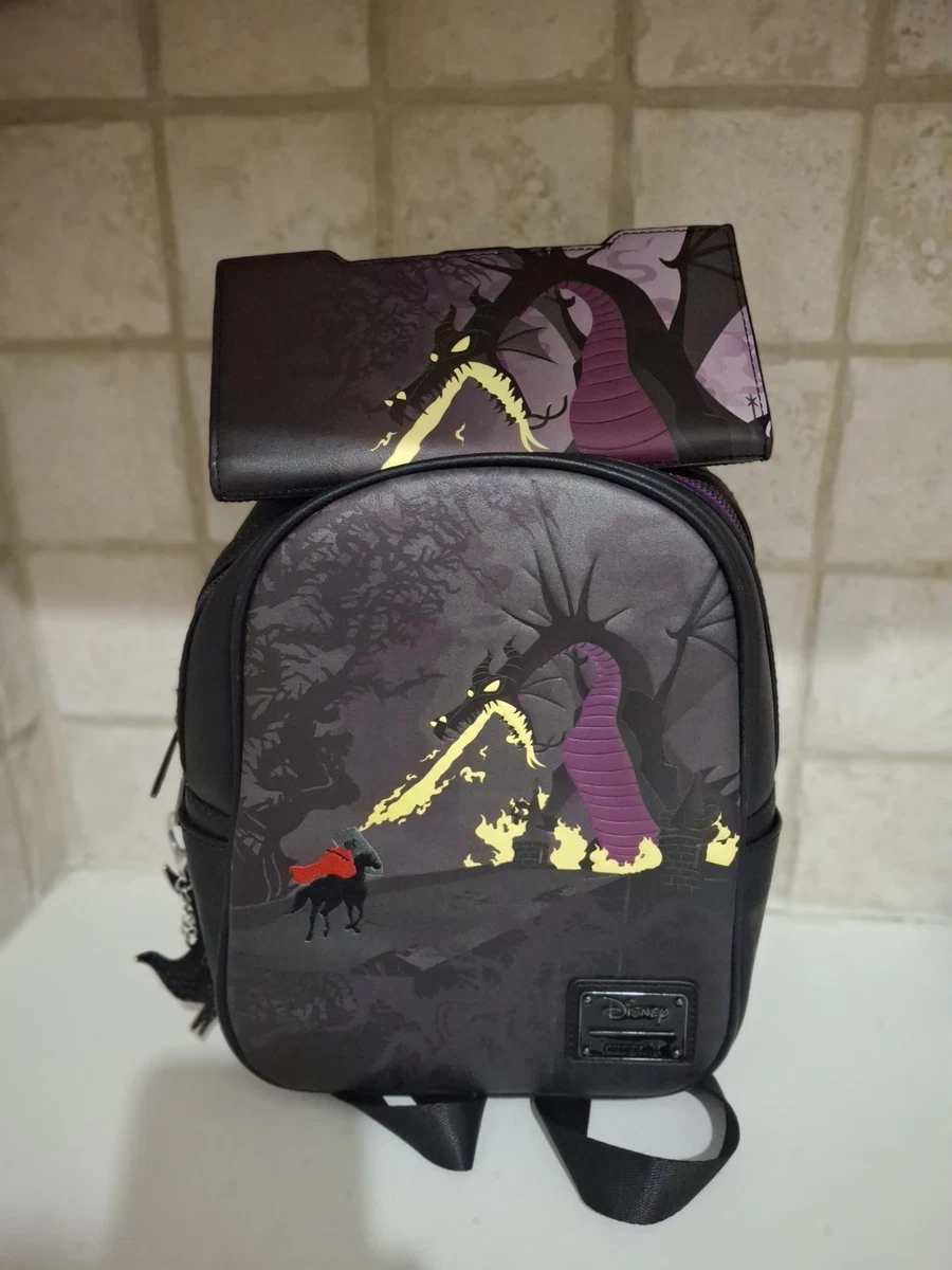 Loungefly Disney Sleeping Beauty Maleficent Mini Backpack Purple Dragon Villains Loungefly Disney Sleeping Beauty Maleficent Lenticular Mini  main image 2