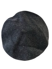 Nordstroms French Beret 12" 100 Wool Made in France NWT Charcoal Gray