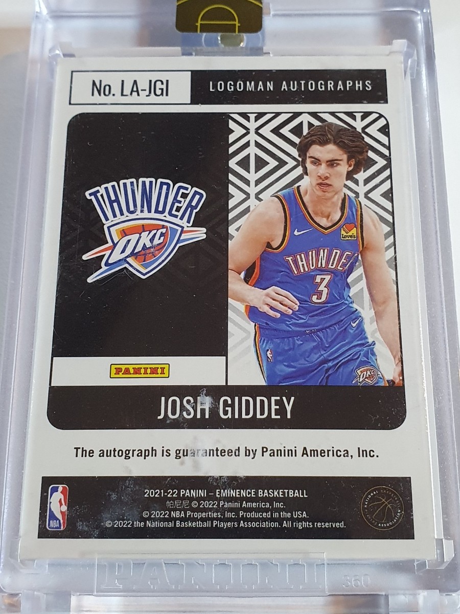 2021 Eminence Josh Giddey Rookie AUTO LOGOMAN SILVER BAR /10