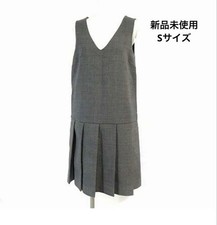 Unused MARC BY MARC JACOBS Polyester Wool V-Neck Sleeveless Pleated Dress Gray S