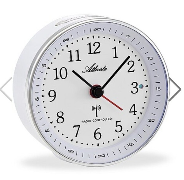 Atlanta Wecker Funkwecker Ohne Ticken Licht Snooze Crescendo Analog Weiß 1868/0-image
