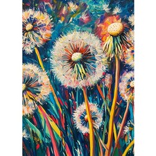 Dandelion Diamond Art Kit for Adults 5D DIY Painting Floral Wall Decor Set Kit