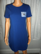 Cute Tommy Hilfiger size M royal blue front pocket short sleeve T-shirt dress
