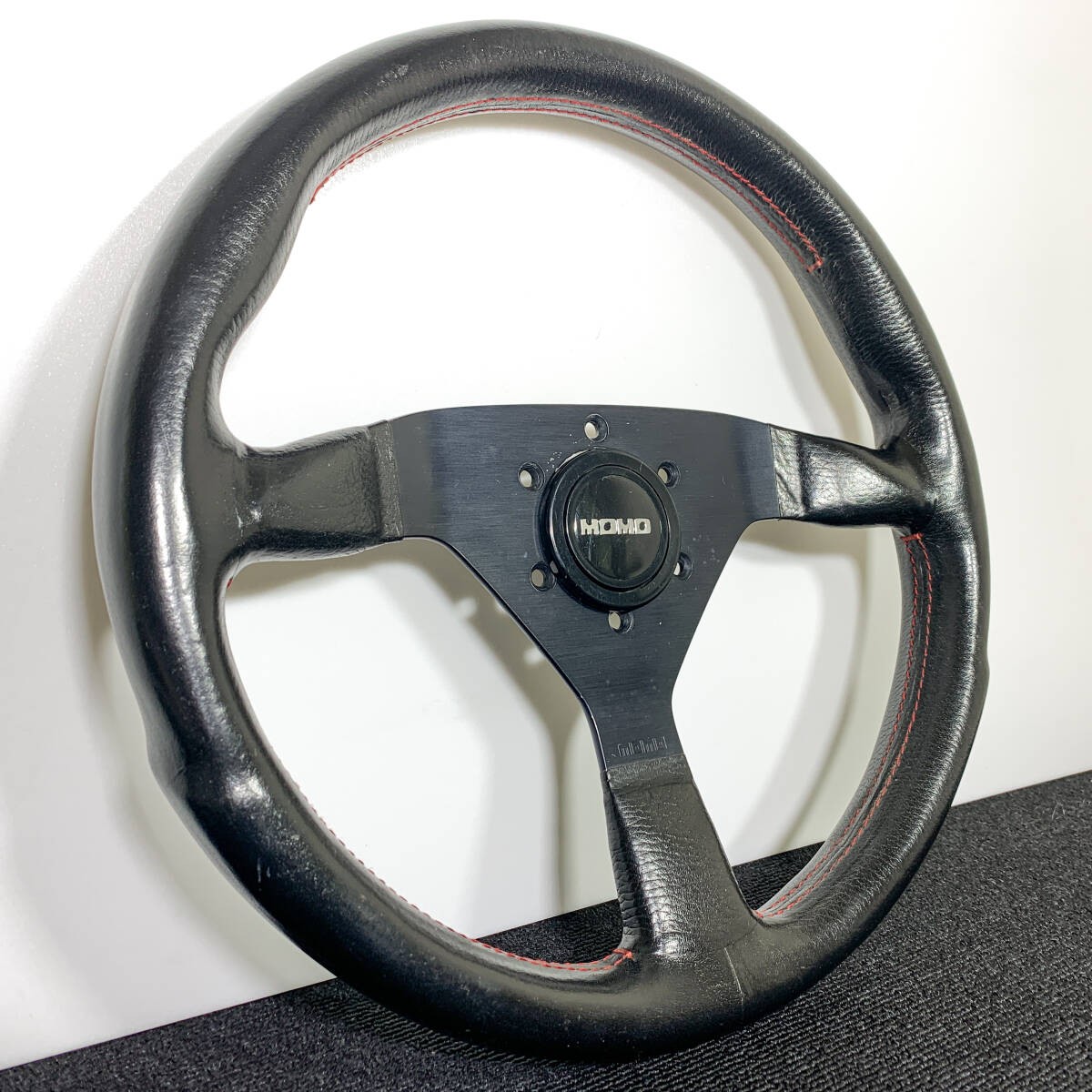 MOMO Montecarlo Steering Wheel 340mm Red Stitching 1984 Italy JDM