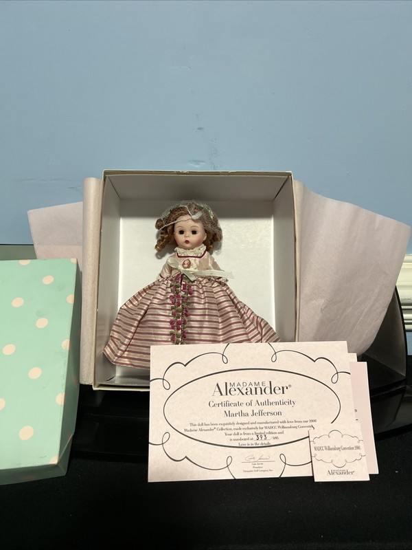 Madame Alexander #41785 Martha Jefferson Doll NIB LE 393/480 MADCC Williamsburg