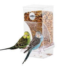 No Mess Automatic Bird Feeder for Cage - Parrot Feeder Inside Cage With Clear...