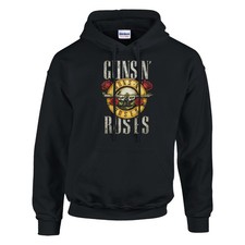 Guns N Roses Inspired Black Unisex Pullover Hoodie, S-2XL, Rock Music