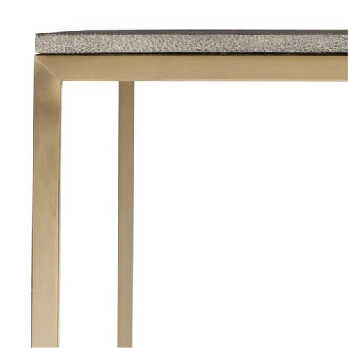 Uttermost Trebon Modern Faux Shagreen and MDF Coffee Table in Brushed Brass - Picture 5 of 7