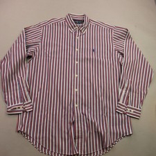 Polo Ralph Lauren Shirt Mens 16 Long Sleeve Button Stripes Classic Fit Casual