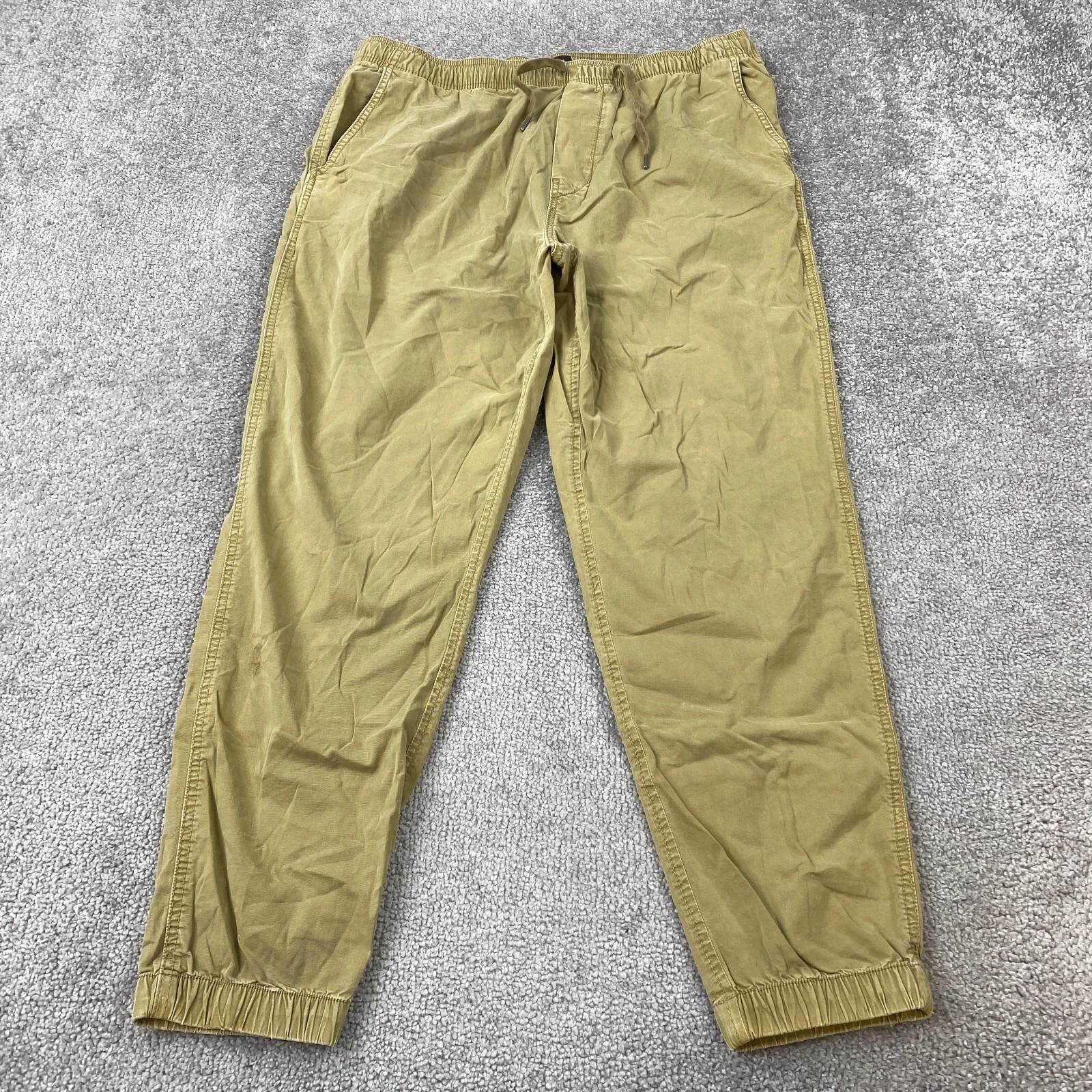 American Eagle Flex Jogger Pants Men's 34x27 Tan Flat Front Drawstring Waist