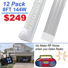 12Pack 8Foot Led Shop Lights Garage 6500K T8 Integrated Led Tube Light Bulb 144W