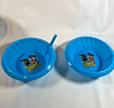 2 Paw Patrol Sippy Cereal Bowls With Straw for kids- Blue