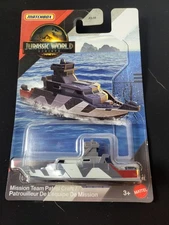 2025 Matchbox Jurassic World Rebirth MISSION TEAM PATROL CRAFT Boat NEAR MINT