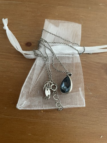 Swarovski Blue Teardrop Pendant With Sterling Silver Necklace 