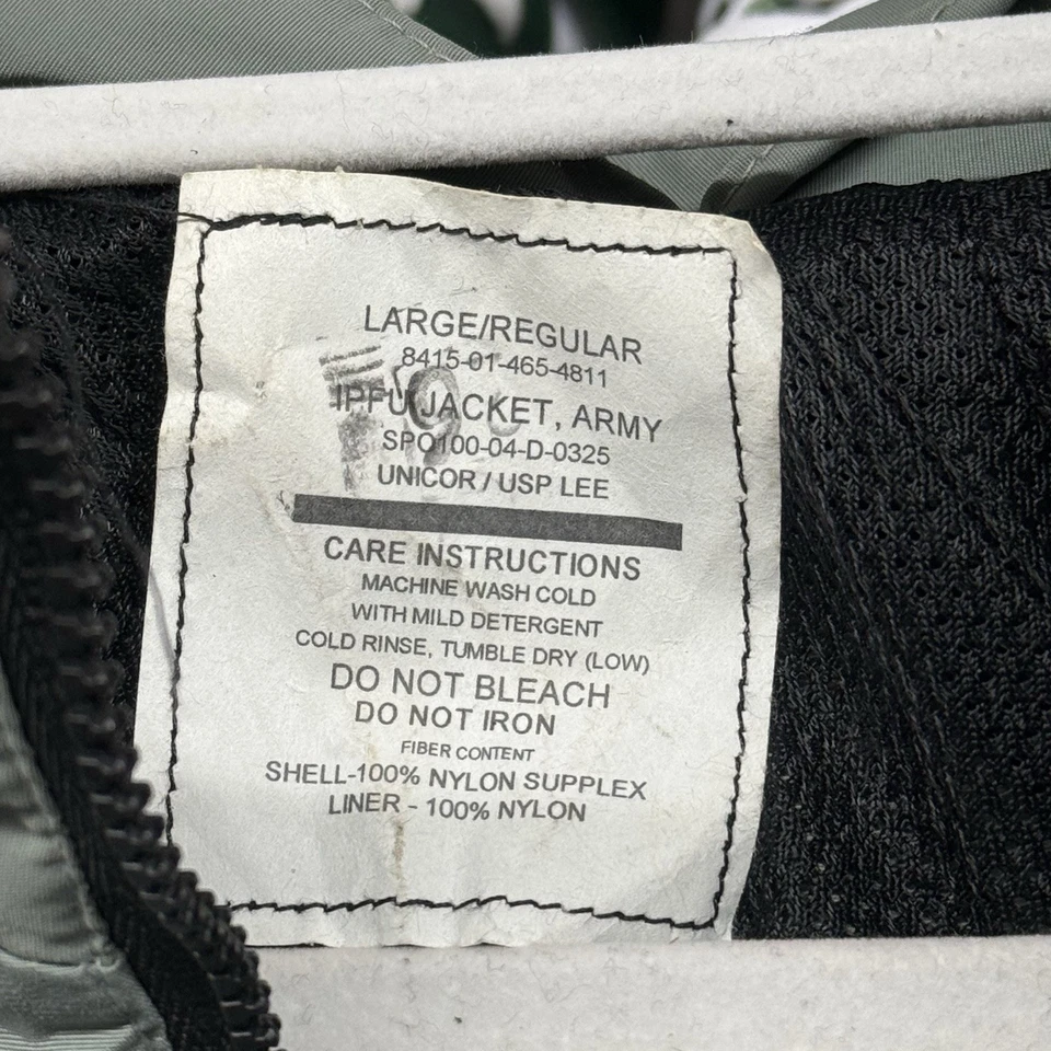 Chaqueta cortavientos reflectante con cremallera completa IPFU de entrenamiento del ejército de Estados Unidos para hombre talla grande/regular Foto 4 de 4