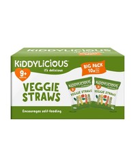 Kiddylicious Veggie Straws Box - Delicious 12 g (Pack of 10), multicolor 
