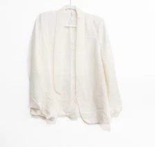 Mural Women size M White Blazer Open Front Shawl Lapel Long Sleeve