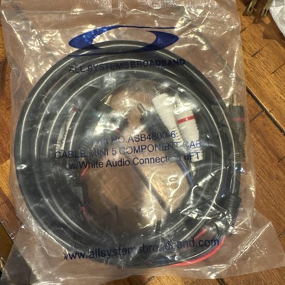 ALL SYSTEMS BROADBAND 6 ft Cable Mini 5 Component HDTV Cable Factory Sealed NIP