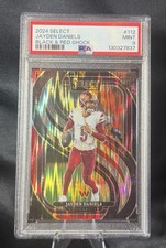 2024 Panini Select Black & Red Shock Jayden Daniels RC PSA 9 #112 Commanders 