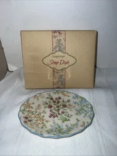 Longaberger Fine China Mother's Day Soap Dish Floral Pattern Original Box
