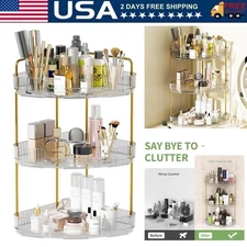 3-Tier Corner Bathroom Counter Makeup Organizer Bedroom Clear Countertop Shelf