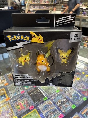 Pokémon Select Evolution Multi-Pack of 3,  Pichu, Pikachu, & Raichu by Jazwares