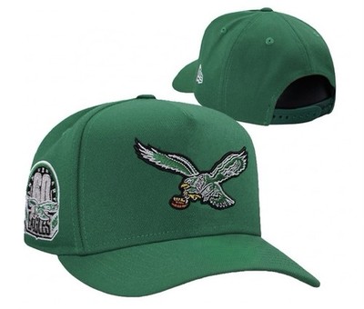 Philadelphia Eagles Embroidered Snapback Hat Green Curved Bill Adjustable Cap