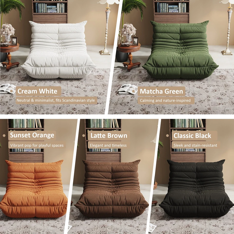 Sofá de piso cama de tatami oruga sofá perezoso silla bolsa de frijoles sofá de 1 a 3 asientos Foto 2 de 4