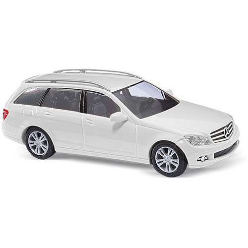 Mercedes Benz Classe C, blanc, 2007, Kit à monter  - BUSCH 60236 - HO 1/87 | Zustand: Neuf