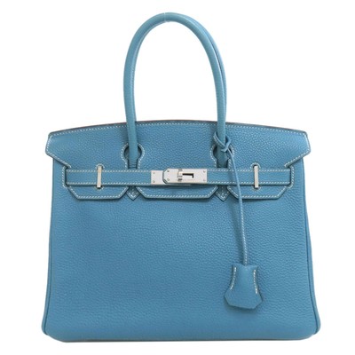 HERMES  Birkin 30 Blue Gene SilverHardware Handbag Togo  Ladies [Used]