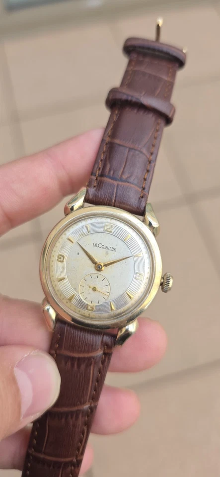 Reloj Manual Vintage Años 50 LeCOULTRE Cal 480/CW Para Hombre 34mm Elegante Cuerno de Toro Asas Foto 2 de 4