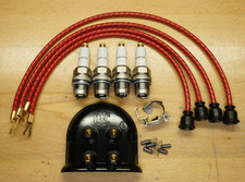 Ih Farmall F-20 Tune Up Kit Spark Plugs, Cloth Wires, F4 Magneto Cover & Points