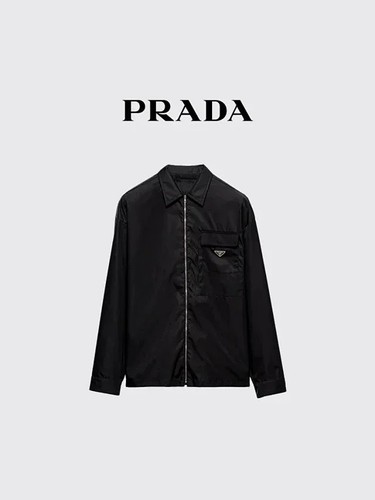Authentic Prada Re-Nylon Blouson Jacket - Black - Size S