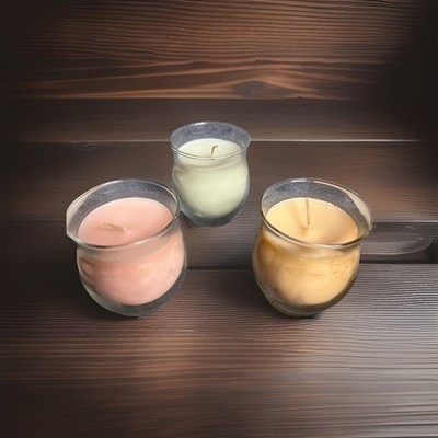 PartyLite 3 Mini Barrel Jar Candles NIB Ginger, Apricot, Cucumber P6A/P9578