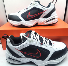 NIKE AIR MONARCH IV SNEAKERS MENS SZ 9 4E WIDE BLACK WHITE RED LOGO 416355 101