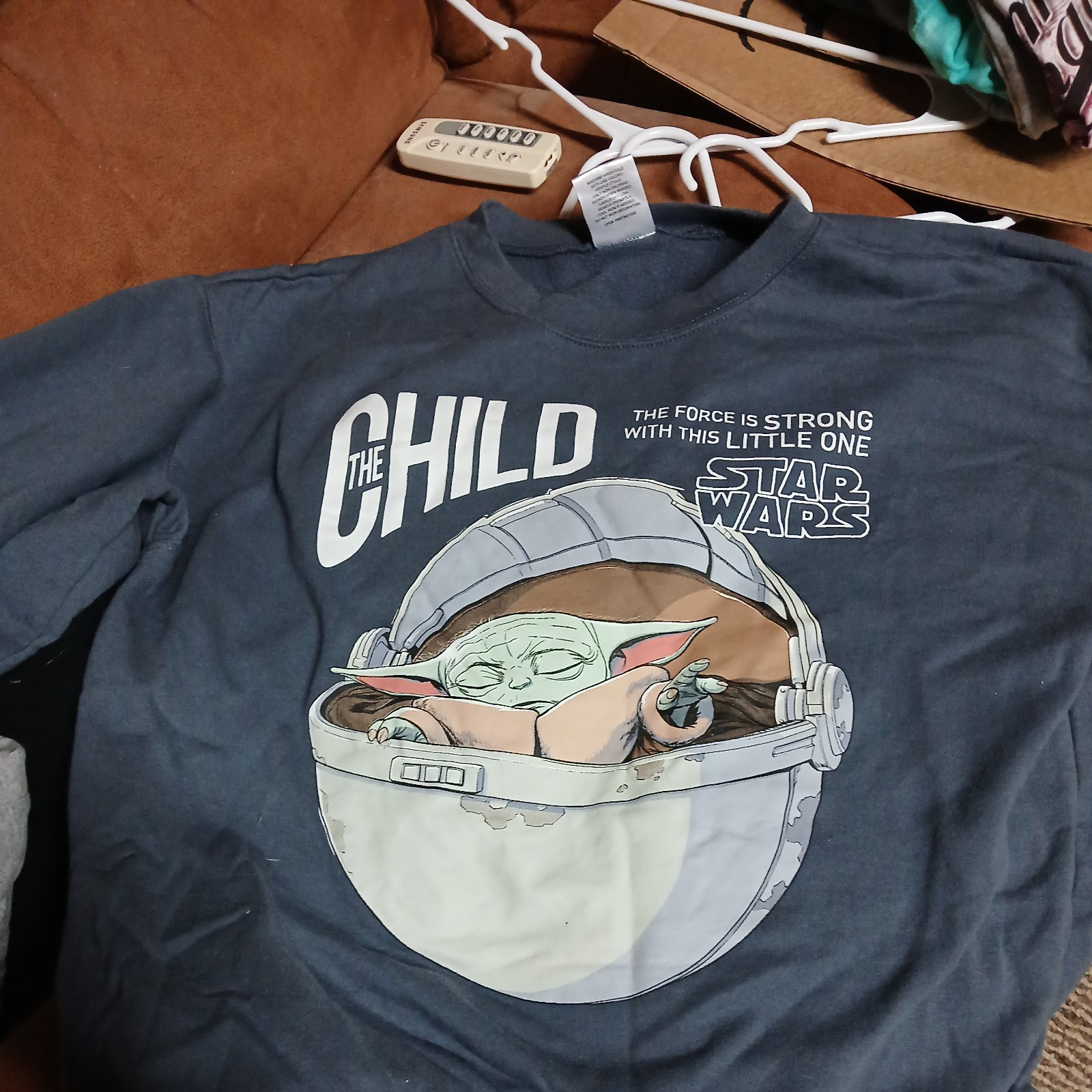 Star Wars Baby Yoda Sweater Womens Small Youth XL (15-17) Blue The Child Logo