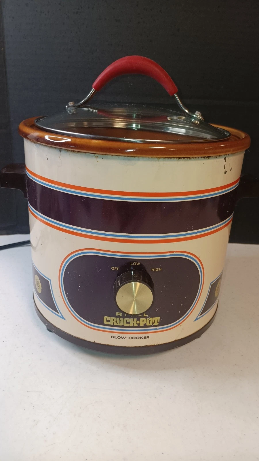 Vintage 1970's Rival Crock-Pot Model 3100/2 Slow Cooker 3 1/2 Qt Works Perfectly