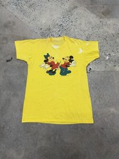 Vintage 70s Mickey Minnie Mouse Graphic Tee Rare Single Stitch Yellow Disney
