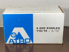 Vtg Original Atro Fasteners 110/14 Staples 9/16” Box Of 4,000 Made In Italy