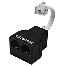 Phone Cable 2 Way Splitter RJ11 6P4C Telephone Line Cord Adapter with 3 inch...